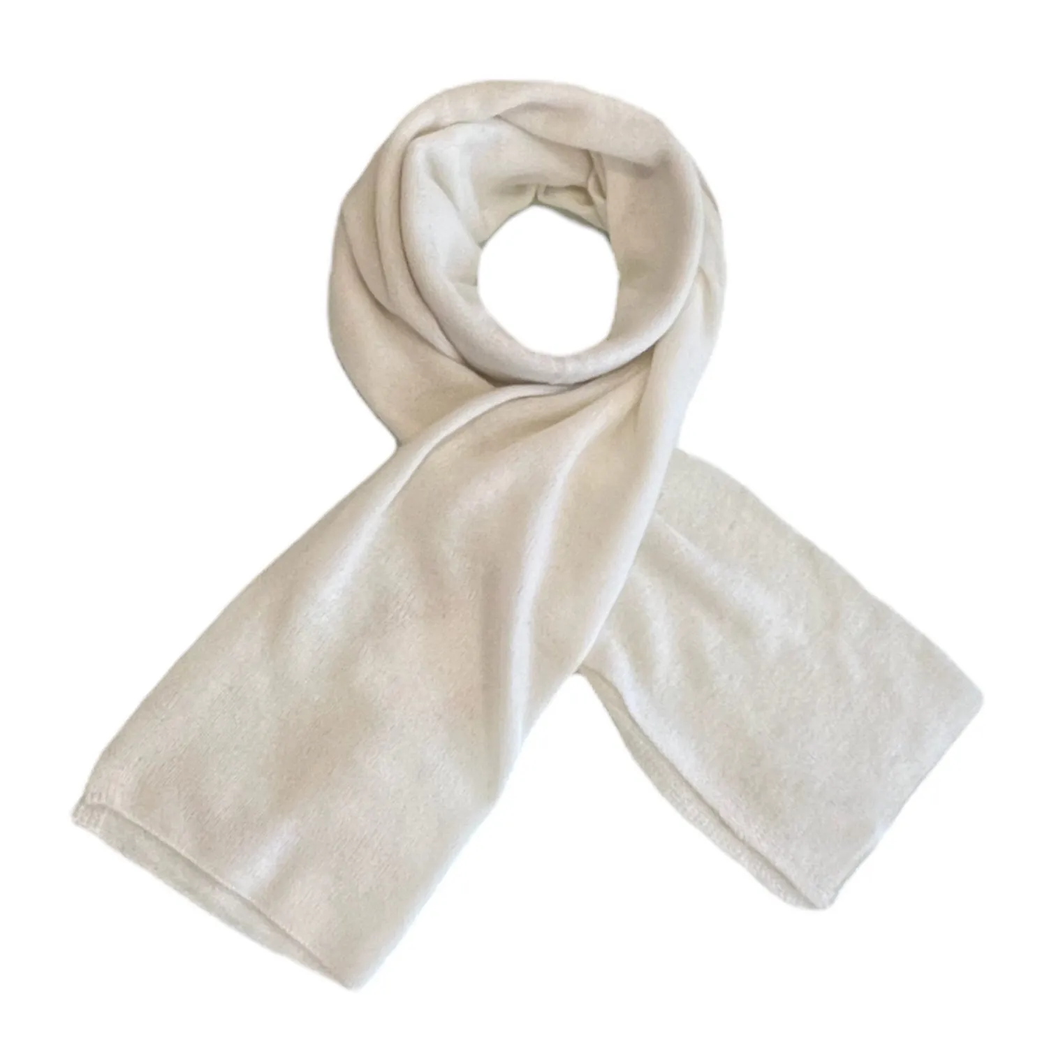 100% Cashmere Beanie and Scarf in Winter White