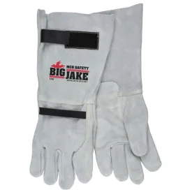 1746M MCR Safety Big Jake® Gloves, Medium, Leather, Gray, 18 Inch L