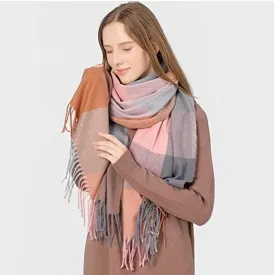 65Cm X 180Cm Plaid Soft Winter Scarf F6376-72