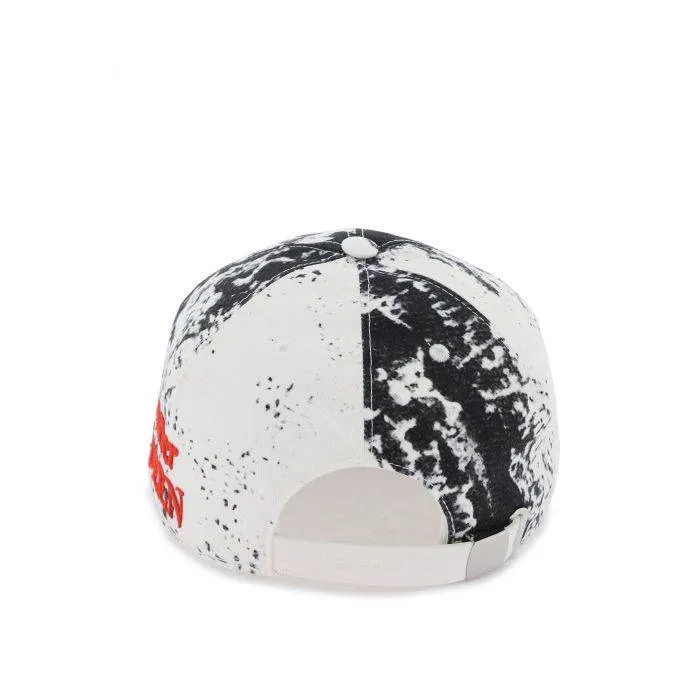 Alexander McQueen printed baseball cap with logo embroidery