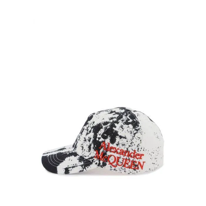 Alexander McQueen printed baseball cap with logo embroidery