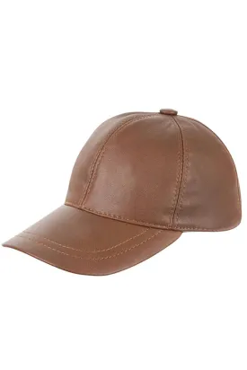 Allie Brown Faux Leather Cap