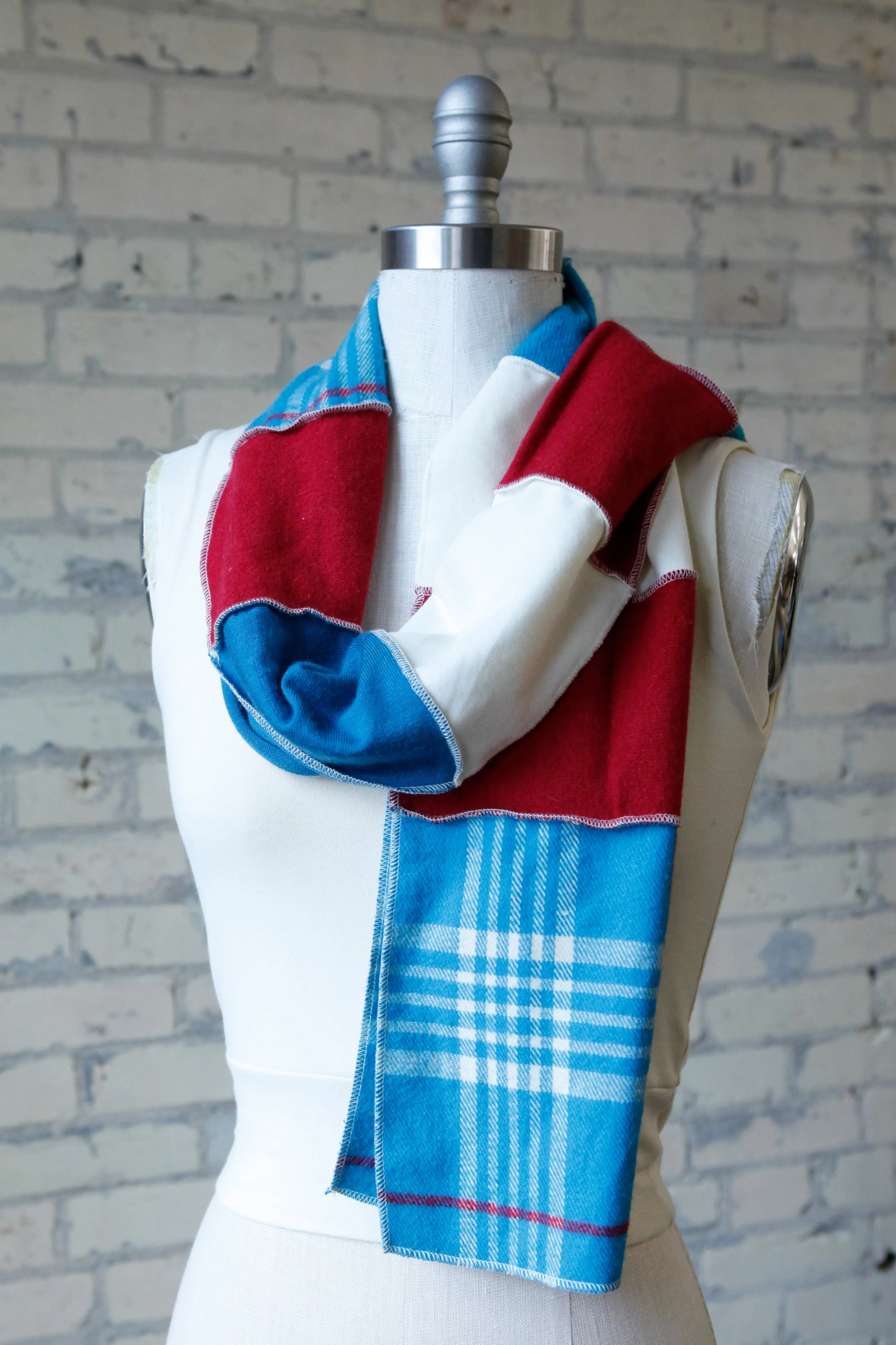 Azure & Apple Patchwork Scarf