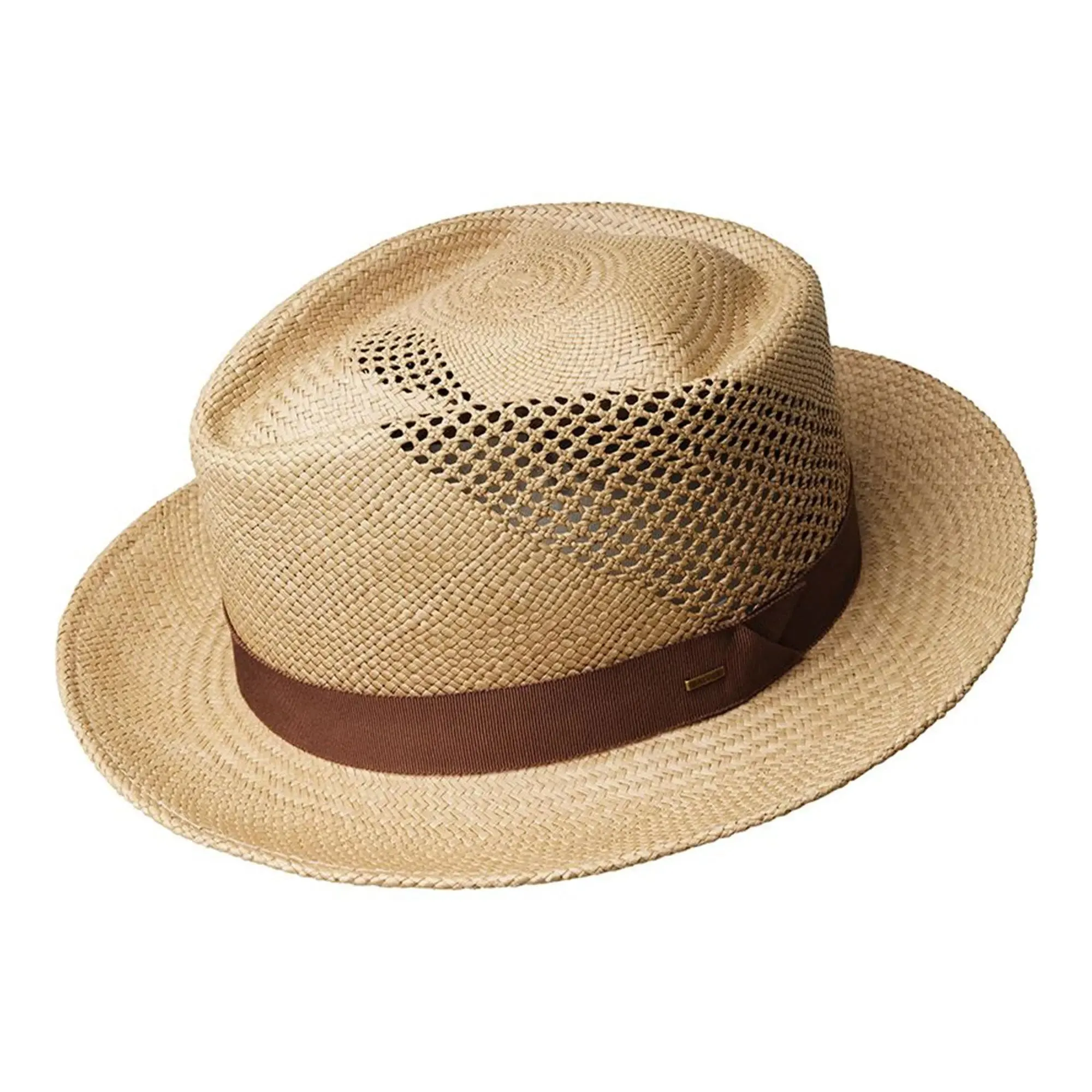 Bailey Hurtle Diamond Crown Vented Panama Straw Fedora