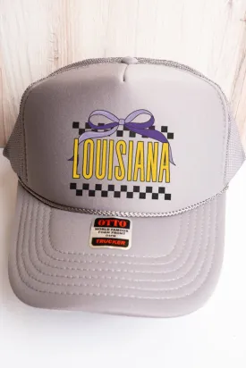 Bow Louisiana Check Otto Gray Foam Front Trucker Hat