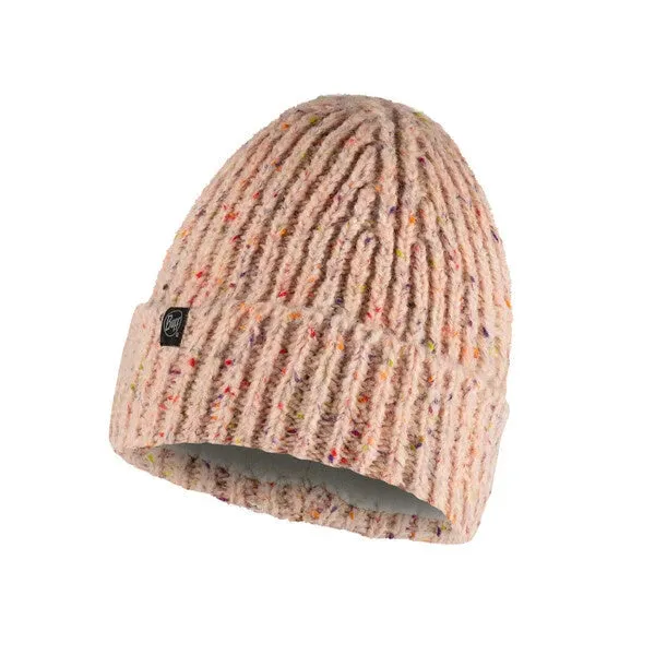 Buff Knitted & Fleece Band Hat Kim Pale Pink