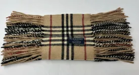 Burberry cashmere classic plaid fringed scarf