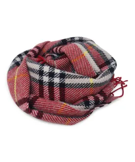 Burberry Red Plaid Wool Scarf