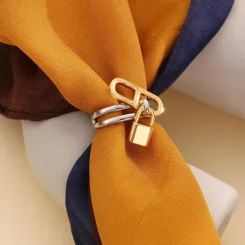 Chic Mini Lock Scarf Ring: Effortless Fashion Accessory