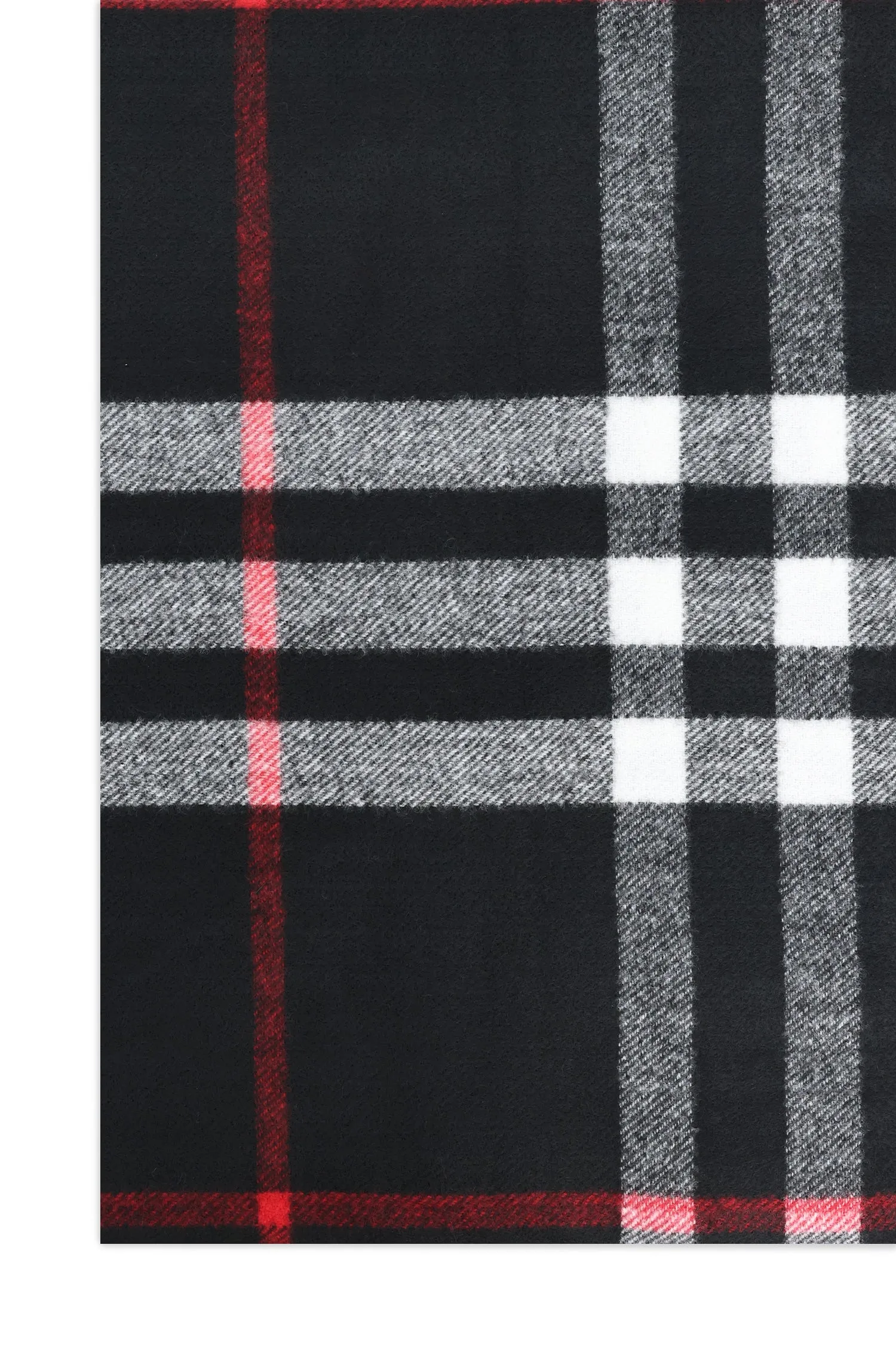 CLASSIC PLAID FRINGED SCARF-BLACK