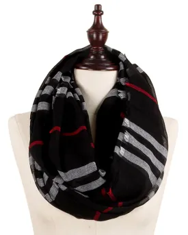 Collegiate Plaid pattern infinity scarf