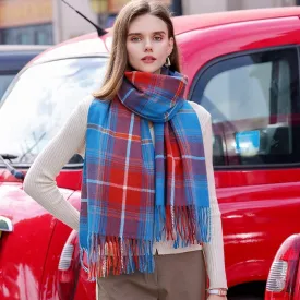 Contrast Color Plaid Tassel Imitation Cashmere Scarf