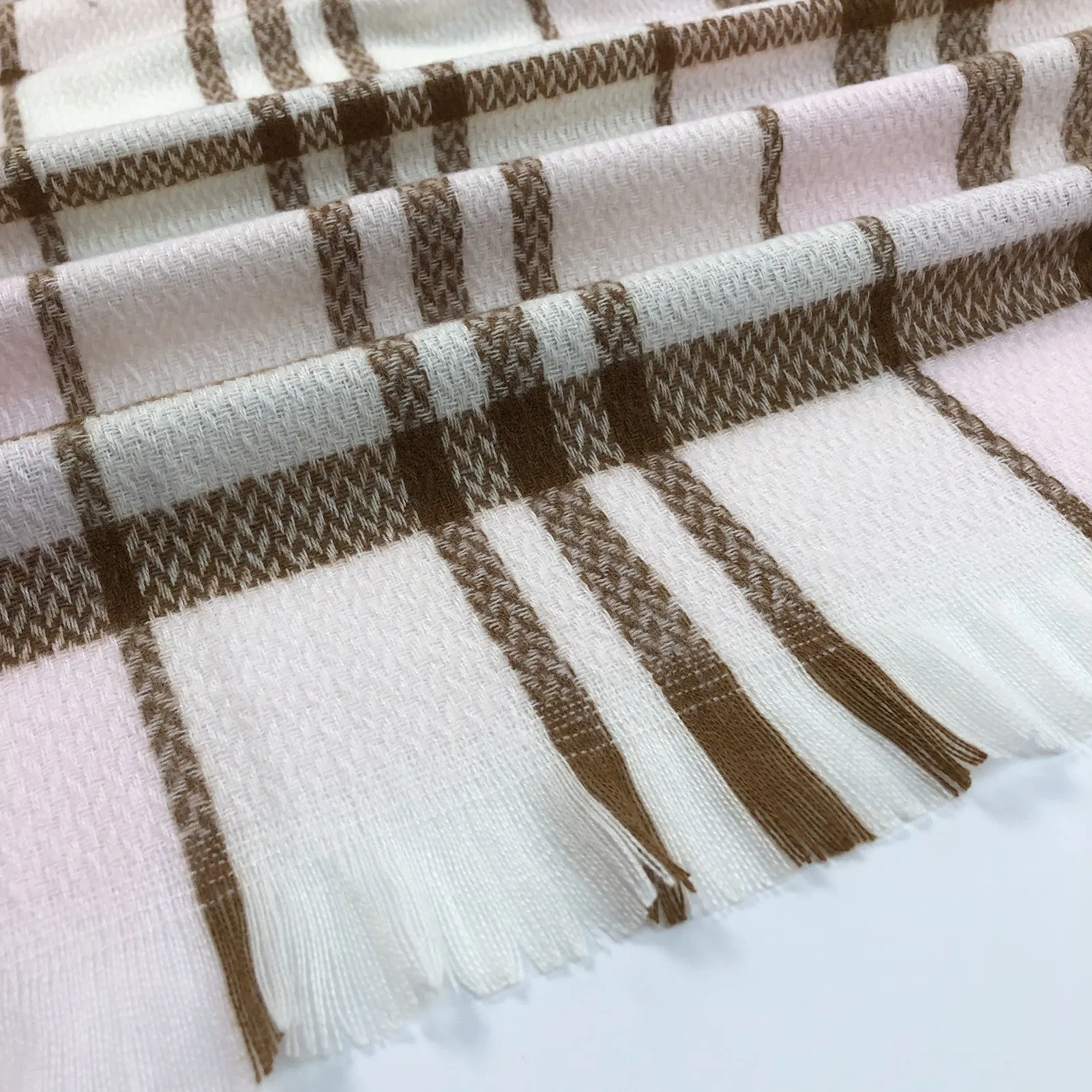 D&W Long Plaid blanket Scarf