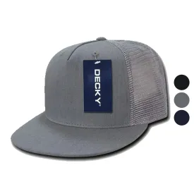 Decky Denim Material Retro Flat Bill Trucker 5 Panel Baseball Caps Hats Unisex