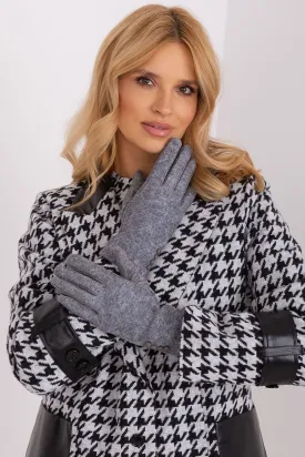 Elegant Floral Accented Touchscreen Gloves with Modern Geometric Design for Women