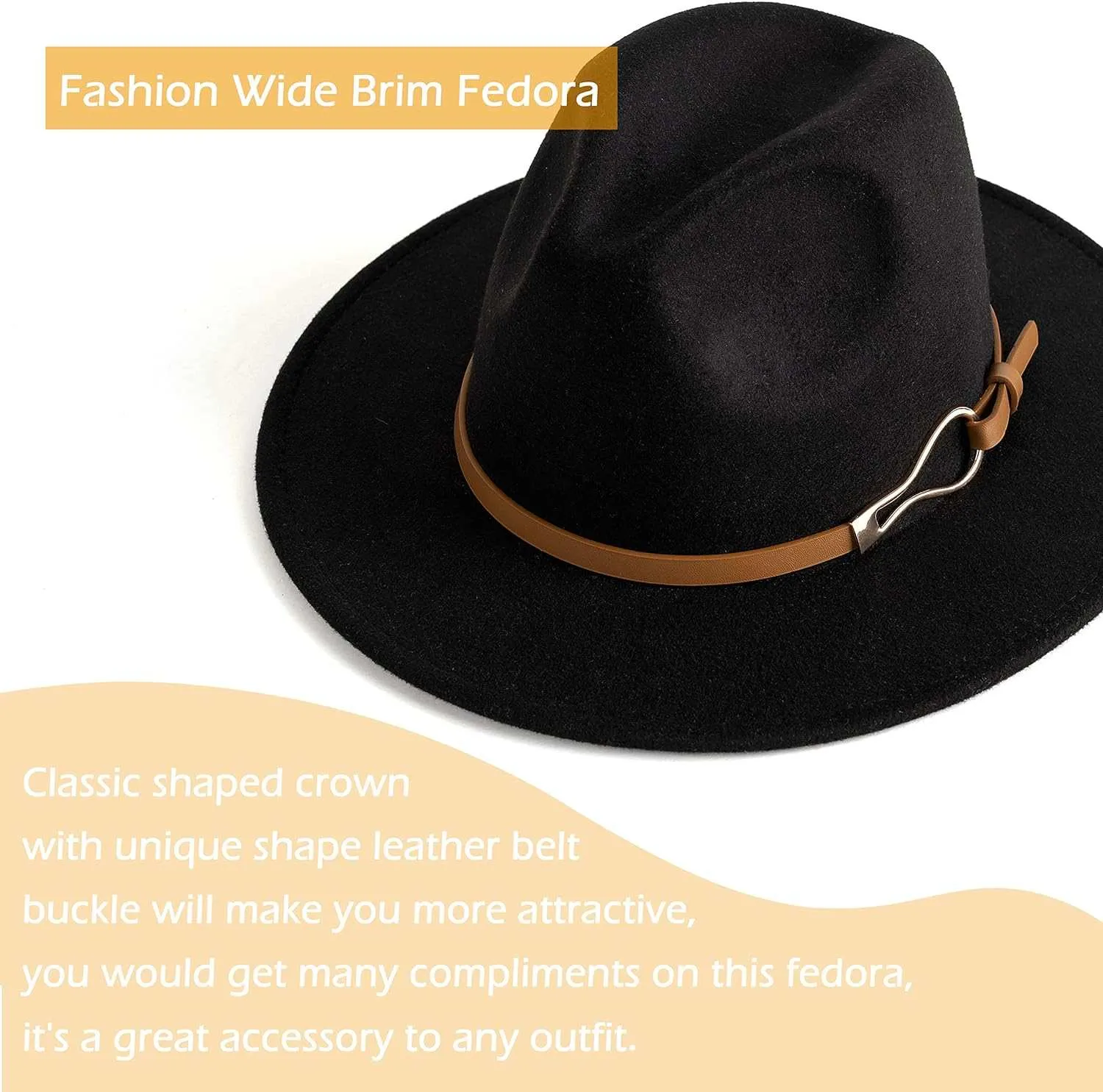 Fashion Women Wide Brim Fedora Floppy Panama Hat