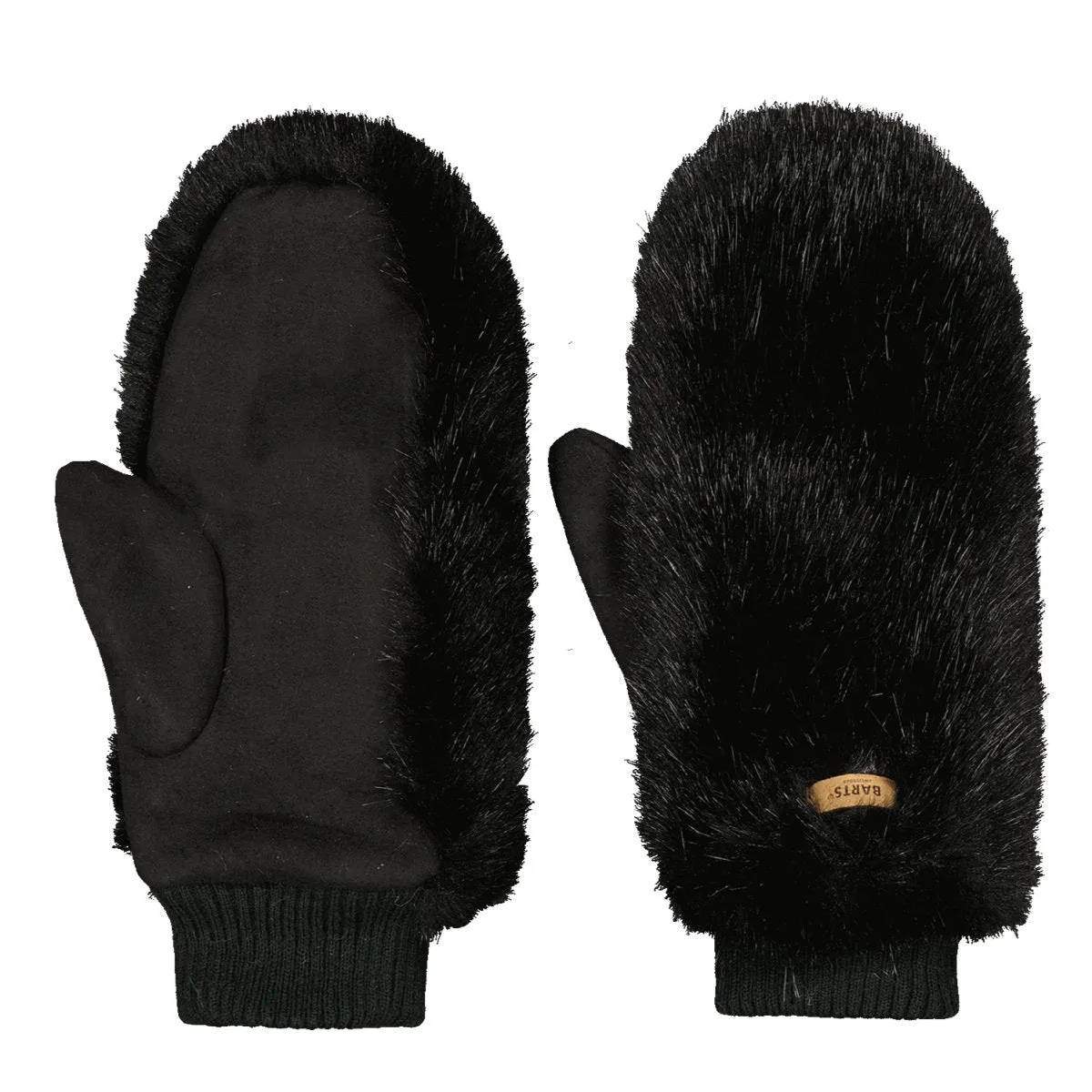 Faux Fur Mitts - Black