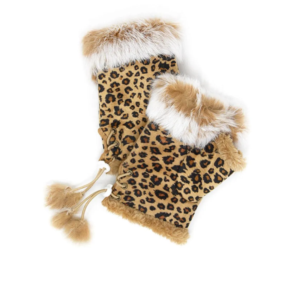 Fingerless Faux Fur Trim Glove LOG 079