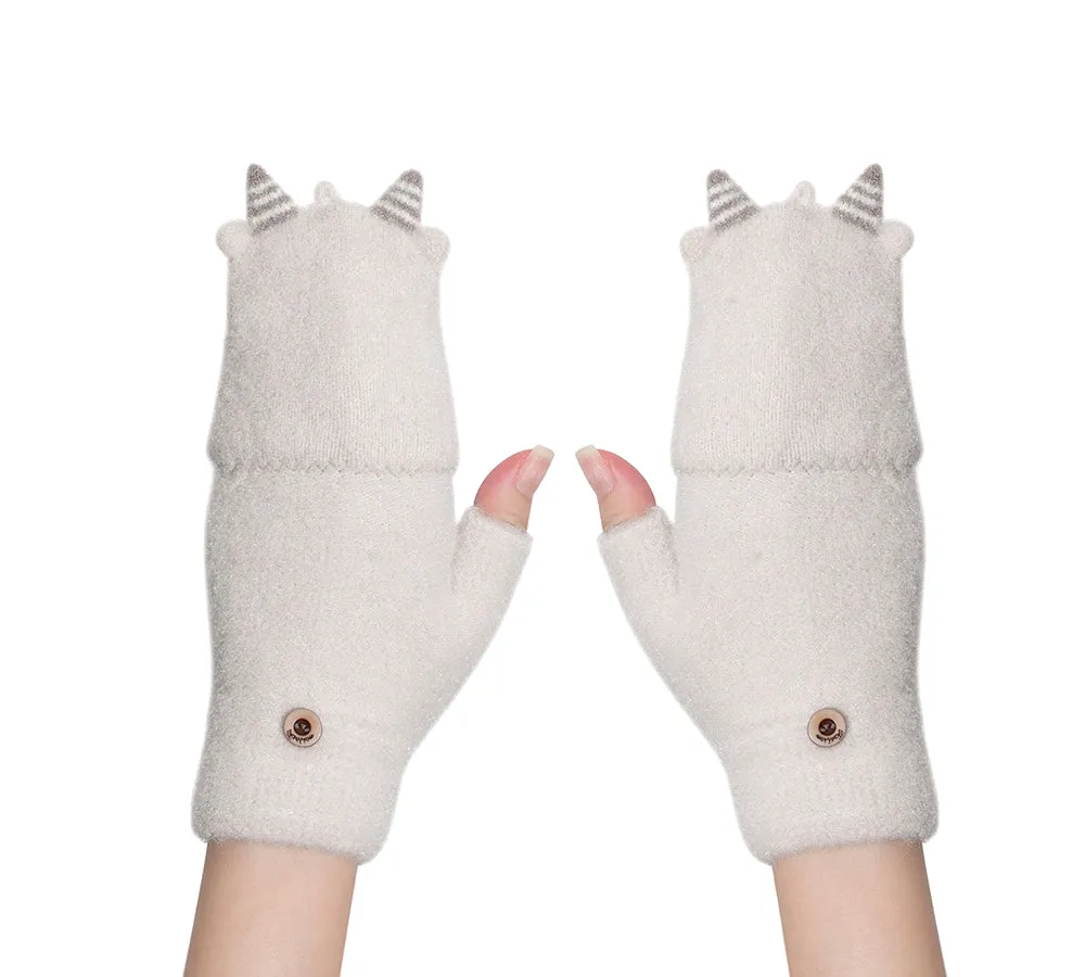 Fingerless Ultra Plush Knit Ewe Gloves