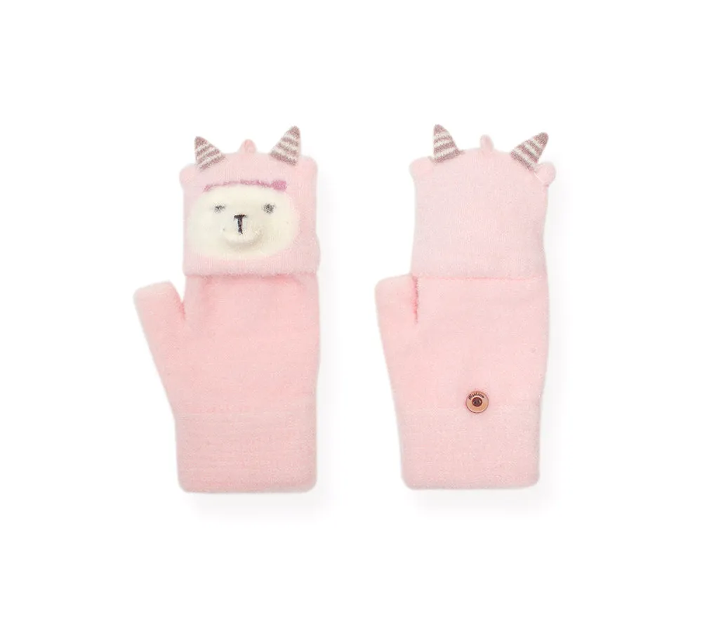 Fingerless Ultra Plush Knit Ewe Gloves