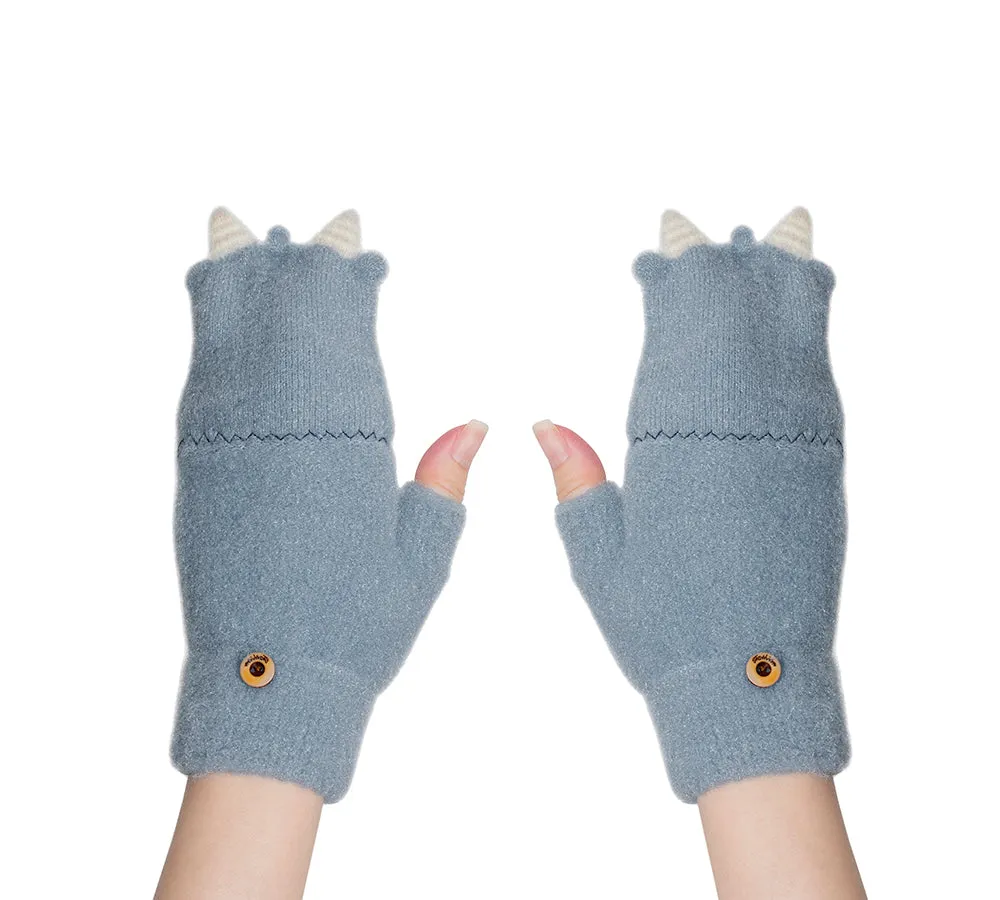 Fingerless Ultra Plush Knit Ewe Gloves