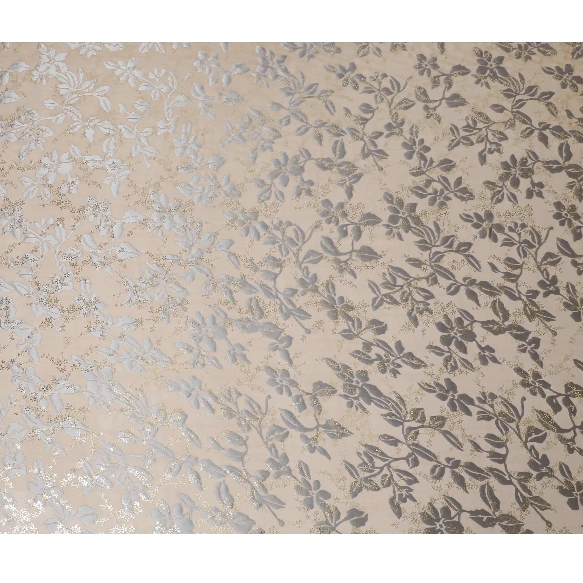 Floral Whisper Silk Chiffon Metallic Fabric - Timeless Elegance, Crafted in South Korea, 110 cm Width  - D17660