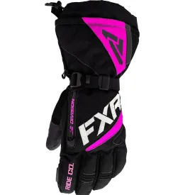 FXR Womens Fusion Snowmobile Gloves Black/Electric Pink