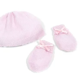 G.H.Hurt & Son Cashmere Baby Hat and Mittens - Pink