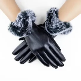 Gloves Fur Leather Winter Gloves for Women