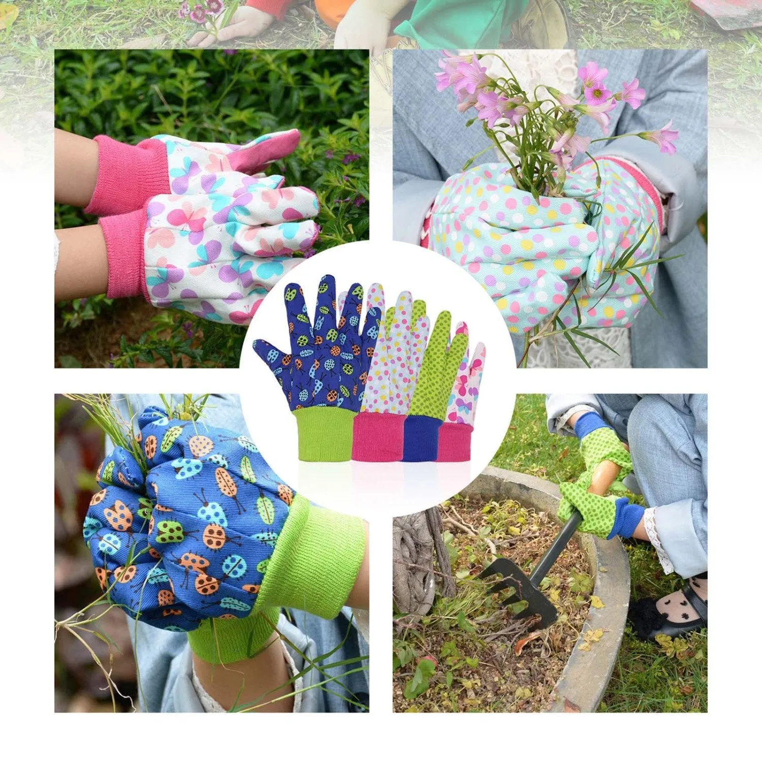 Handlandy Soft Children Kids Garden Working Gloves for Boys Girls 5094