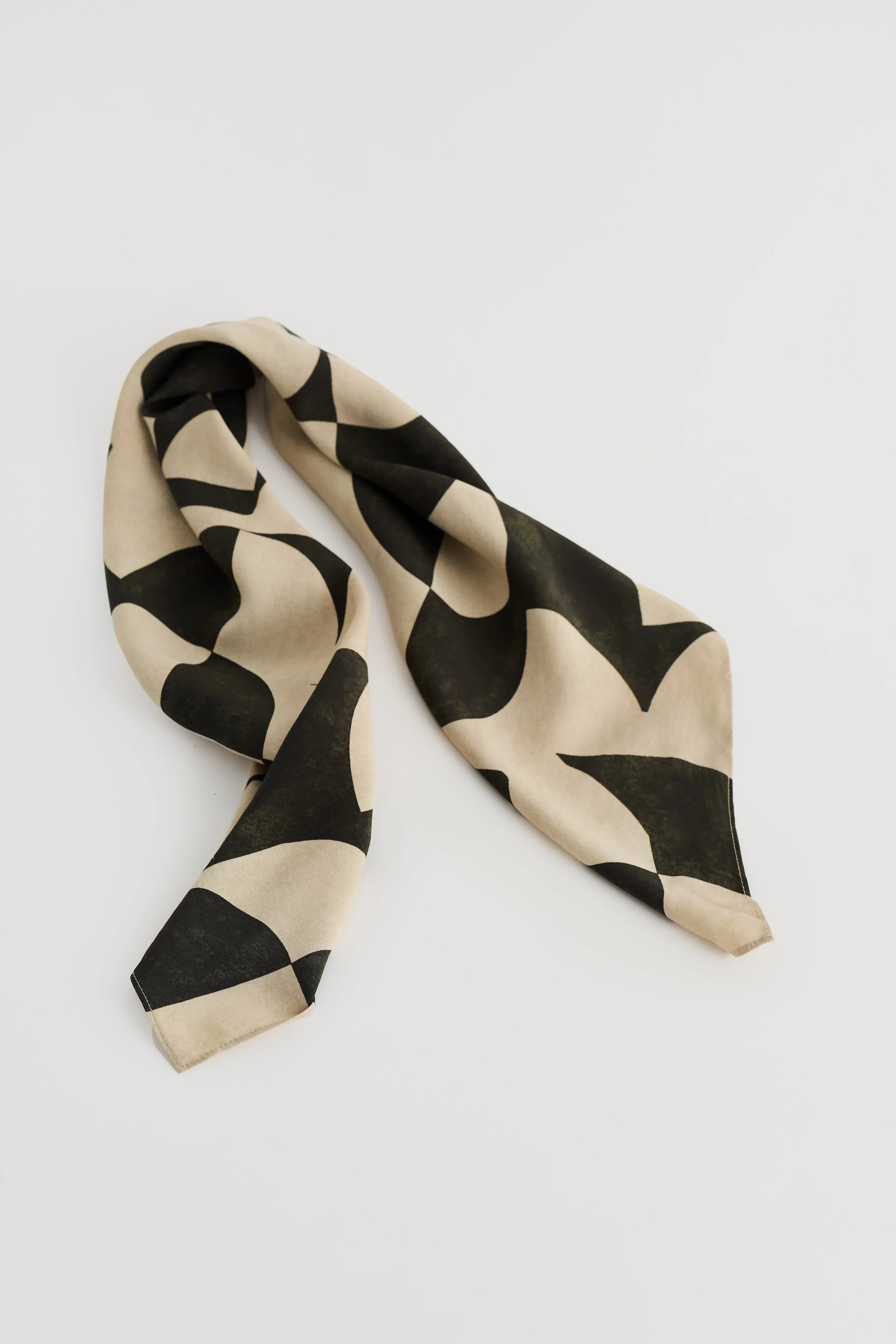 Head Scarf - Dark Olive Abstract