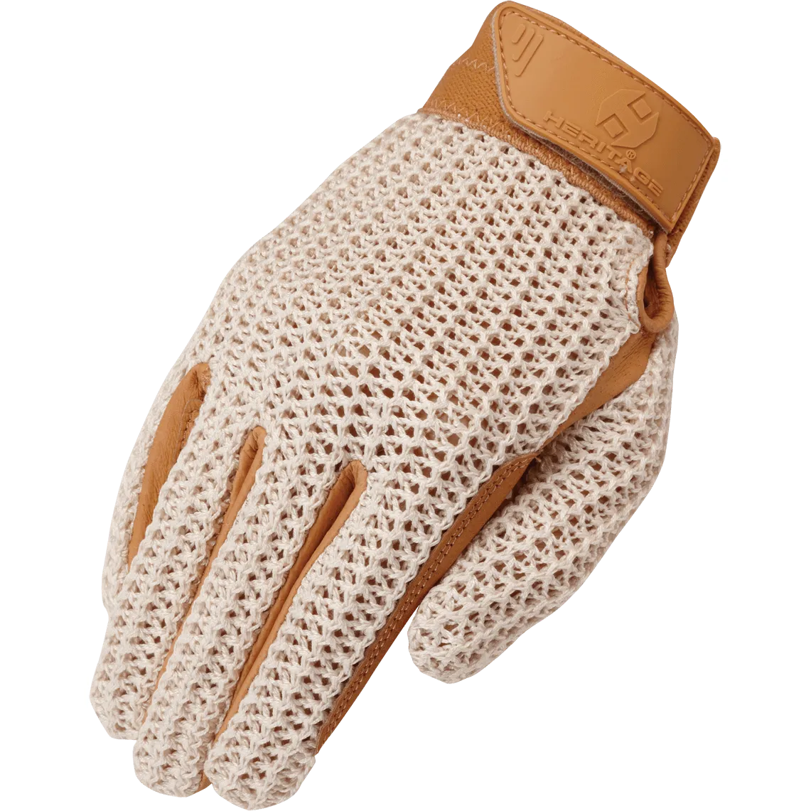 Heritage Crochet Riding Glove-Tan