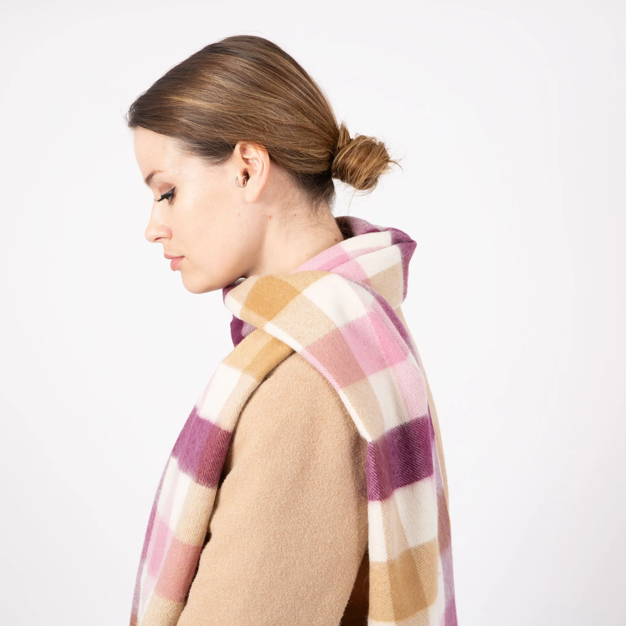 Heritage Plaid Check Cashmere Scarf with Tassels and Gift Box