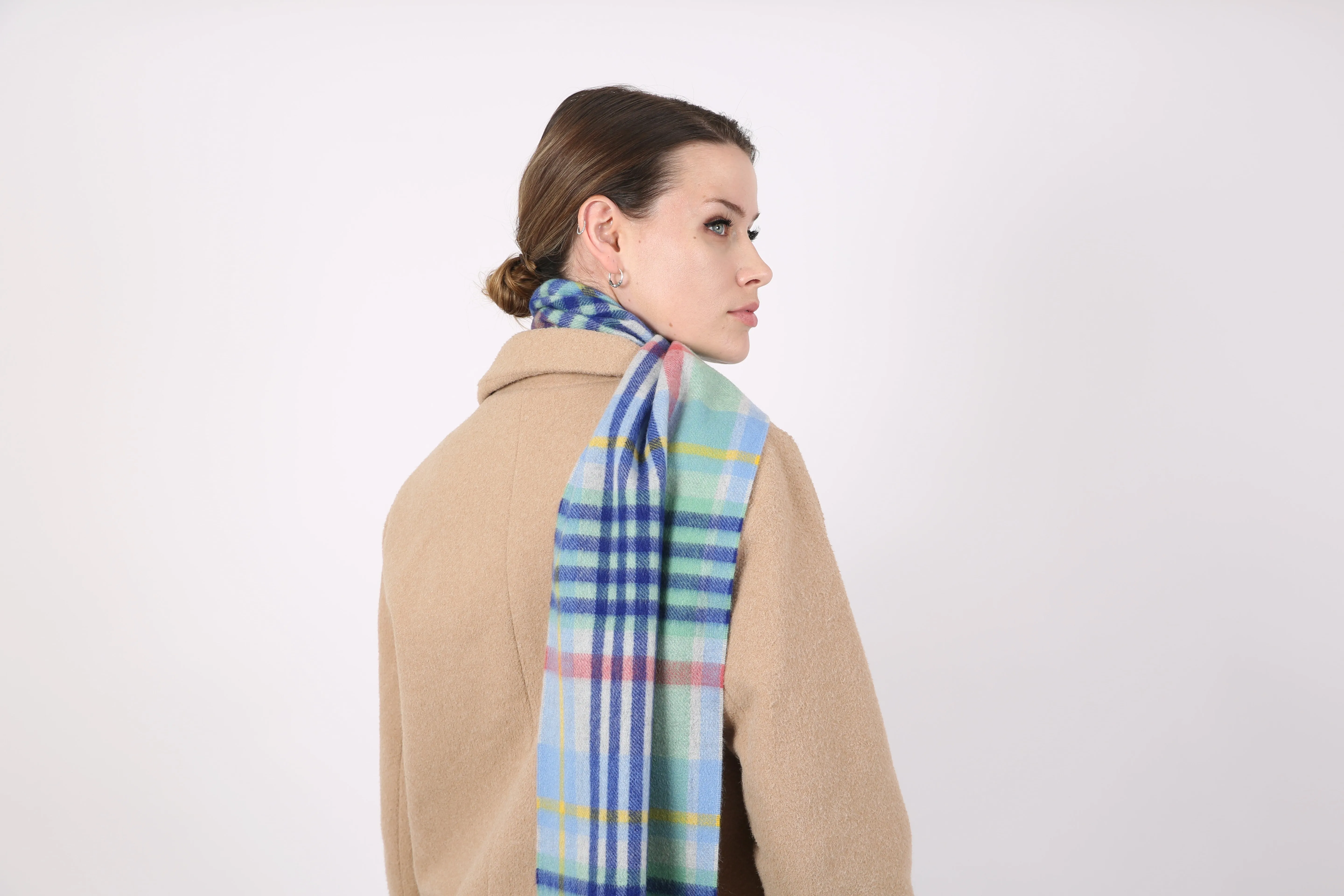 Heritage Plaid Check Cashmere Scarf with Tassels and Gift Box