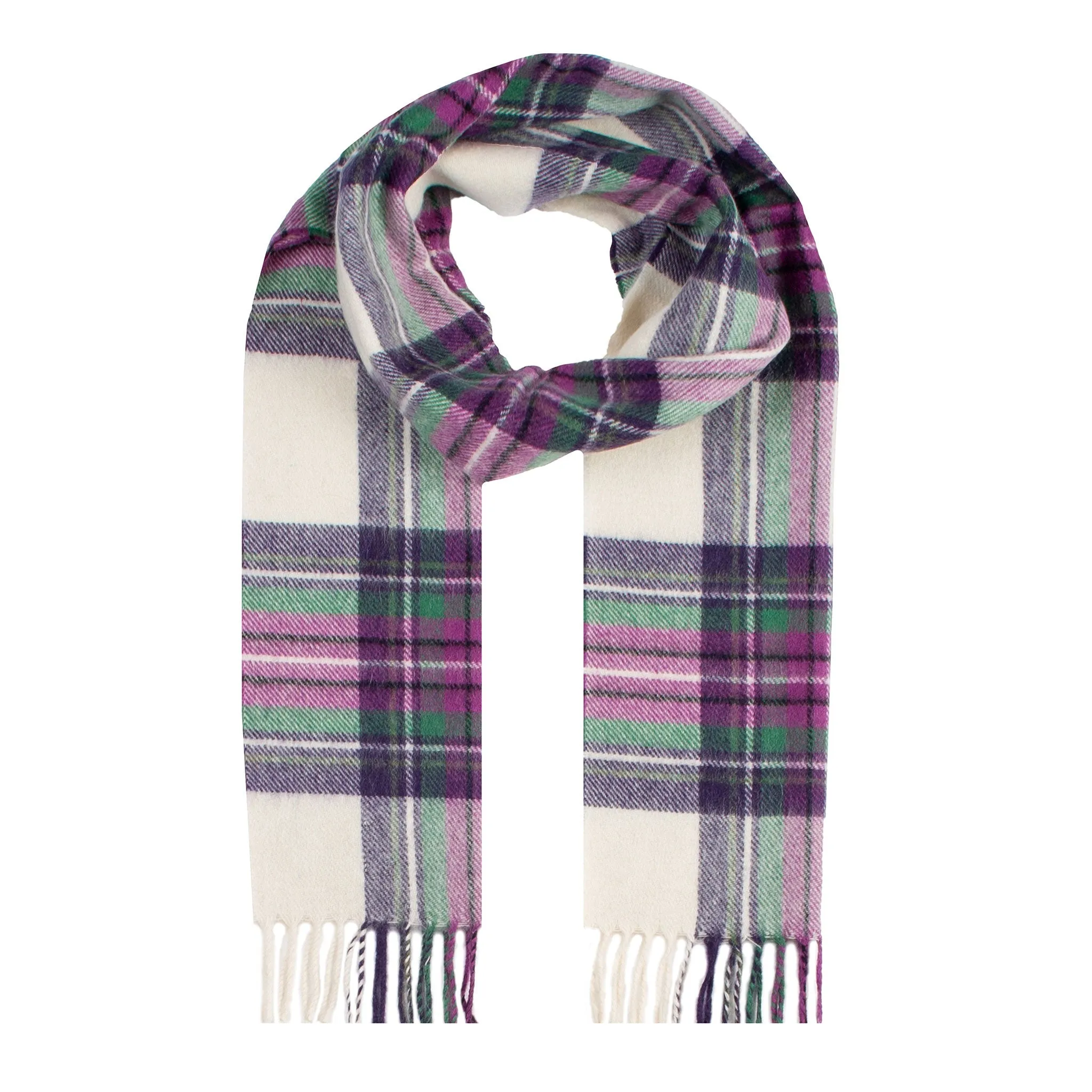 Heritage Plaid Check Cashmere Scarf with Tassels and Gift Box