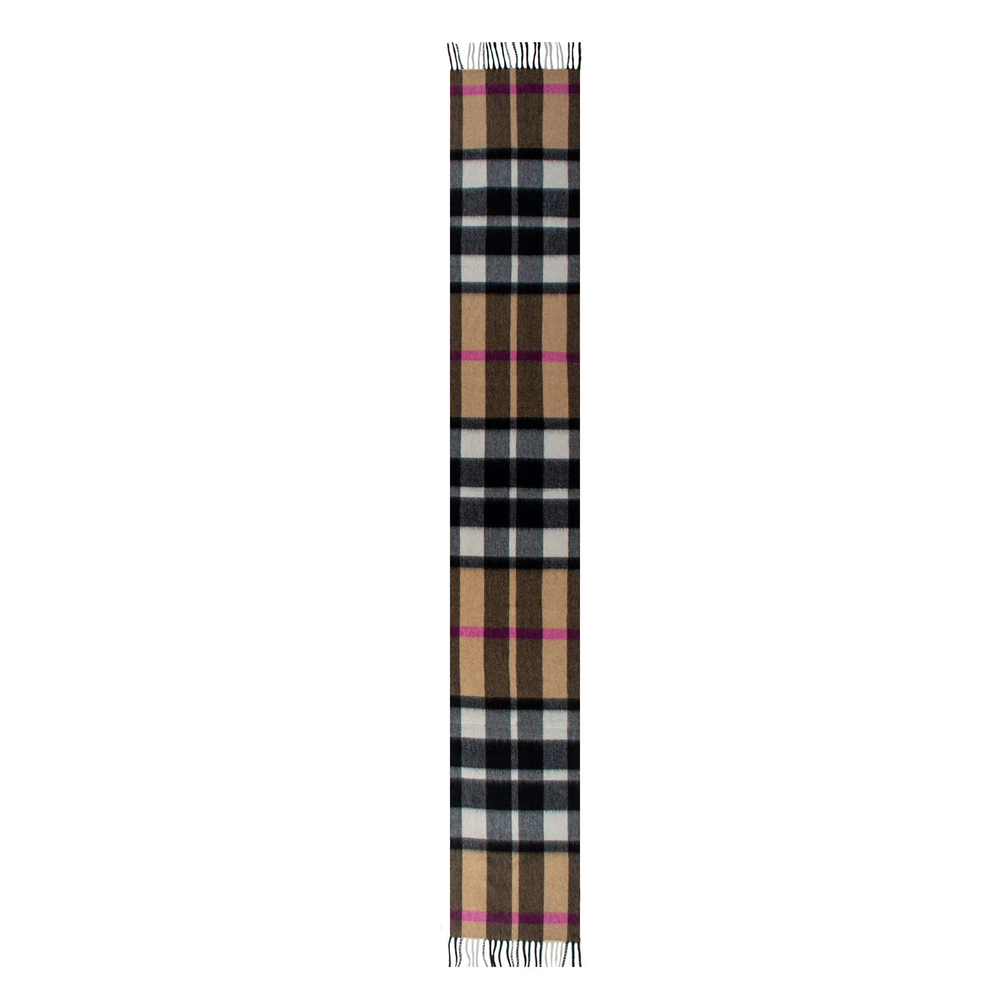 Heritage Plaid Check Cashmere Scarf with Tassels and Gift Box