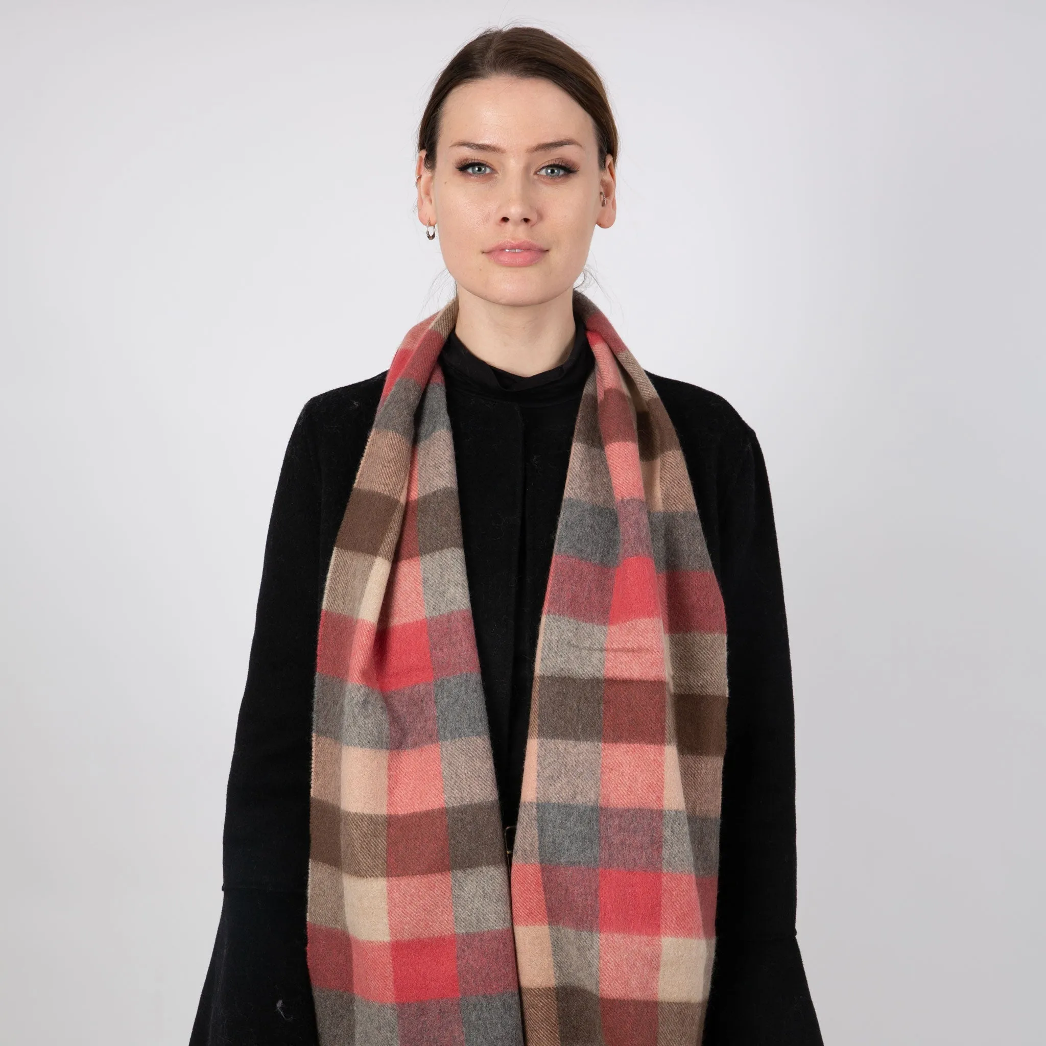 Heritage Plaid Check Cashmere Scarf with Tassels and Gift Box