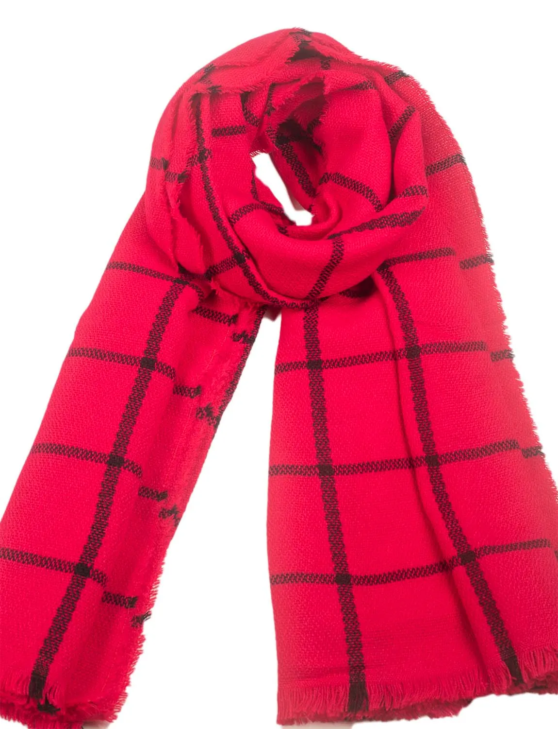 iB-iP Women's Warm Plaid Cute Long Female Large Tartan Wraps Scarf