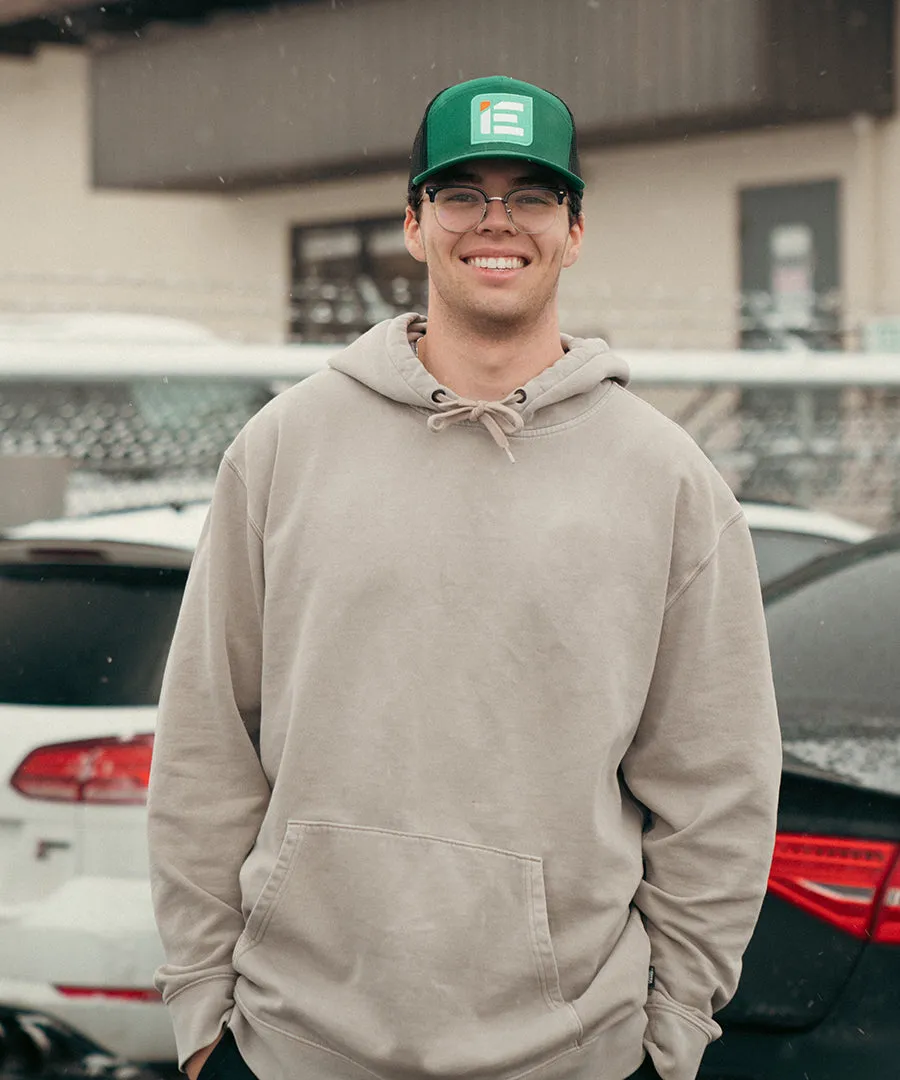 IE Green on Green 7 Panel Snapback Hat