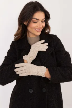 Insulated Cotton Gloves with Index Finger Beige