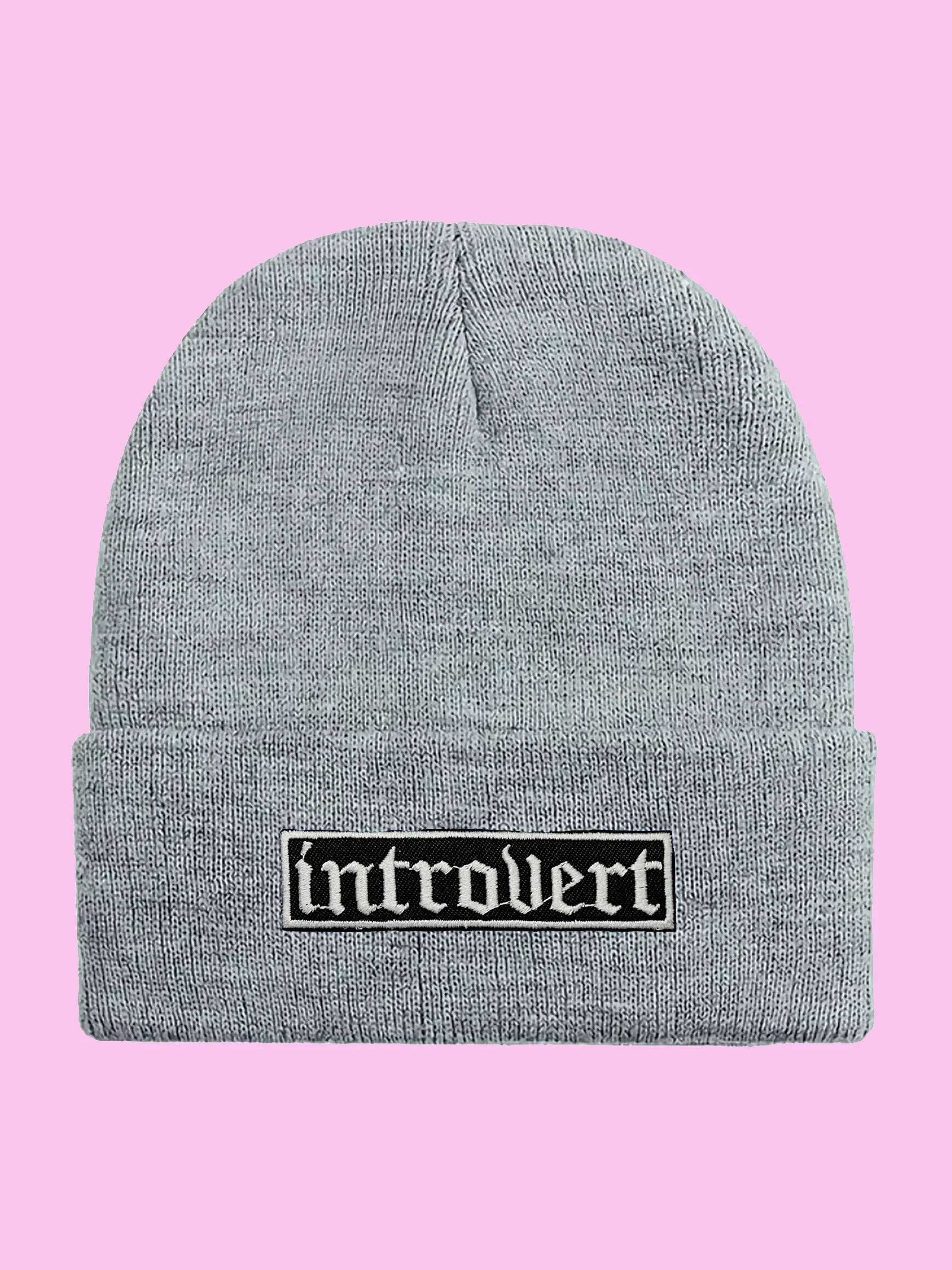 Introvert Beanie (Pink or Gray!)