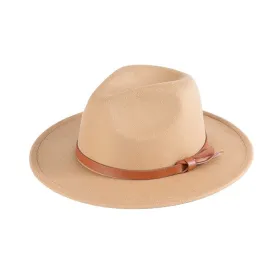 KNOTTED PU LEATHER FEDORA