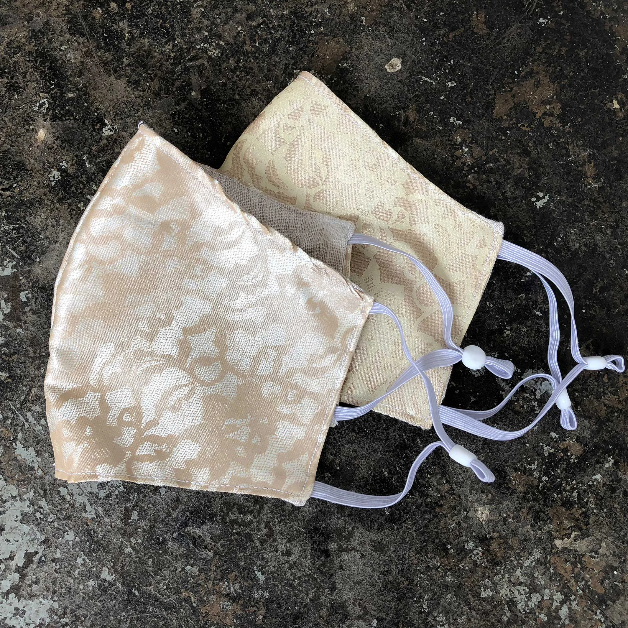 Lace Print Face Mask, Boudoir Lace adjustable fabric face cover