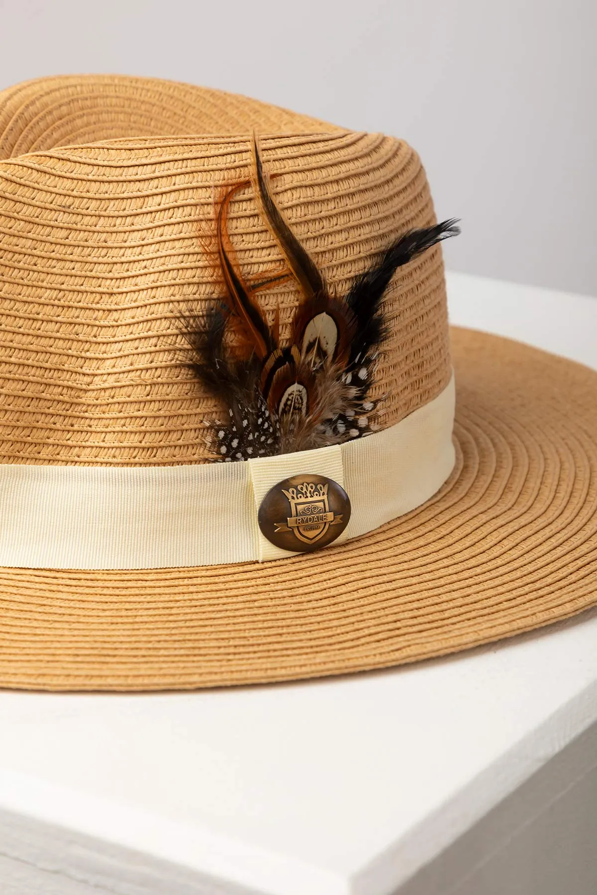 Ladies Panama Hat with Feather - Aislaby