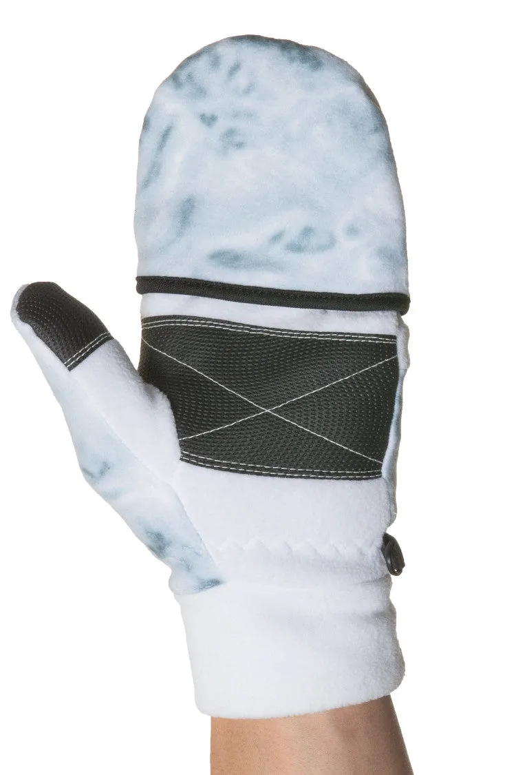 Mens Camo Polar Fleece Fingerless Glove Mitten | Aqua Design