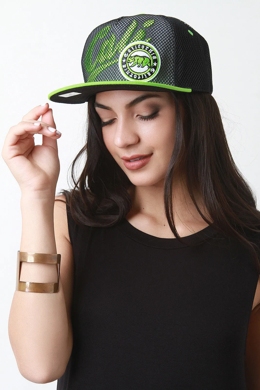 Mesh Overlay Cali Snapback Cap