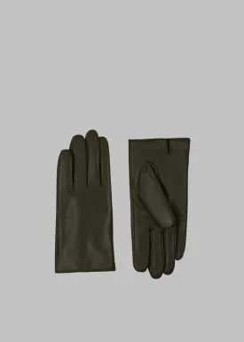 Norsjo Short Leather Gloves - Dark Olive