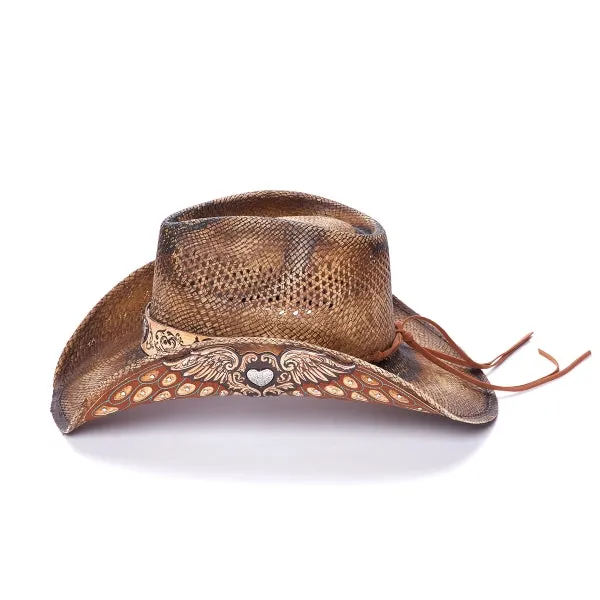 Open Road Stampede Women's straw Cowboy Hat-The Angel Wing