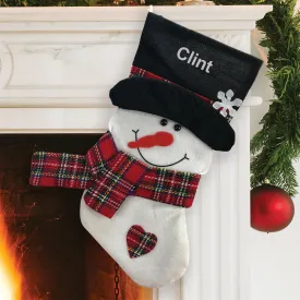 Personalized Plaid Scarf Christmas Stocking