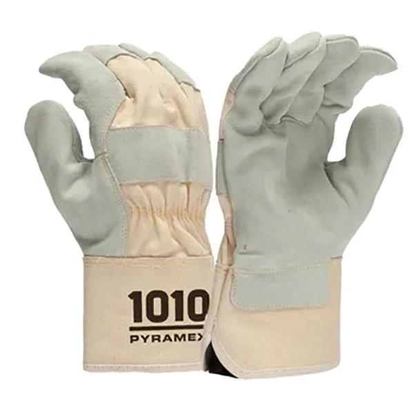 Pyramex Premium Cowhide Safety Cuff Gloves GL1010W 12 pairs